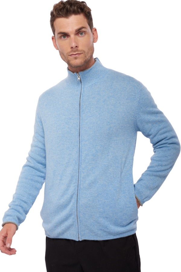 Cashmere & Yak yak vicuna yak for men vincent silver azur blue chine xs
